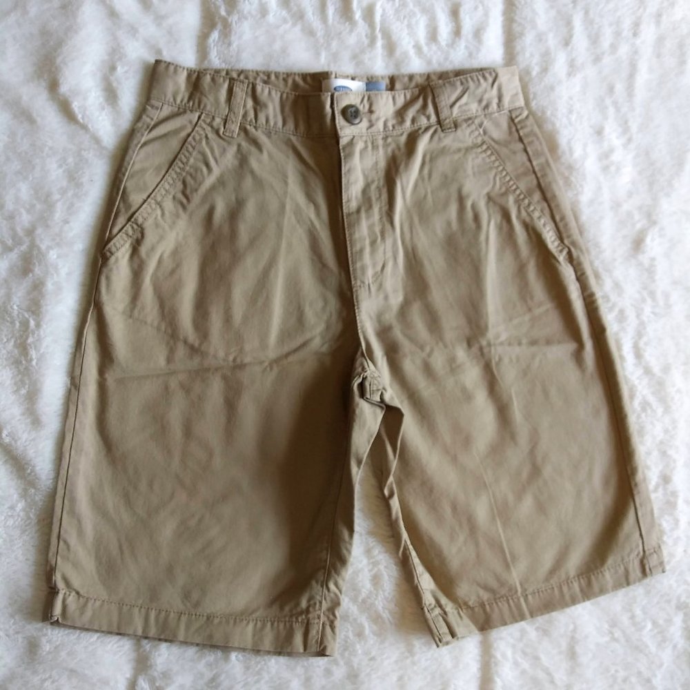 New Boys Tan Old Navy Flat Front Shorts 12 Regular